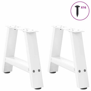 vidaXL Coffee Table Legs A-Shaped 2 pcs White 30x(30-31) cm Steel