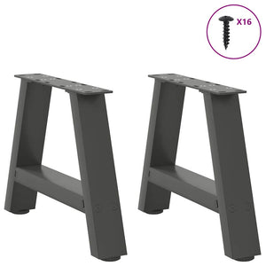 vidaXL Coffee Table Legs A-Shaped 2 pcs Anthracite 30x(30-31) cm Steel