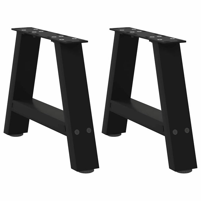 vidaXL Coffee Table Legs A-Shaped 2 pcs Black 50x(30-31) cm Steel