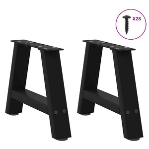 vidaXL Coffee Table Legs A-Shaped 2 pcs Black 50x(30-31) cm Steel