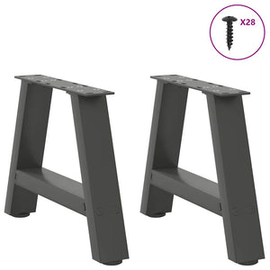 vidaXL Coffee Table Legs A-Shaped 2 pcs Anthracite 50x(30-31) cm Steel