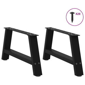 vidaXL Coffee Table Legs A-Shaped 2 pcs Black 60x(30-31) cm Steel