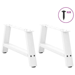 vidaXL Coffee Table Legs A-Shaped 2 pcs White 60x(30-31) cm Steel