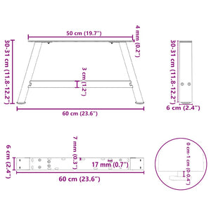 vidaXL Coffee Table Legs A-Shaped 2 pcs White 60x(30-31) cm Steel