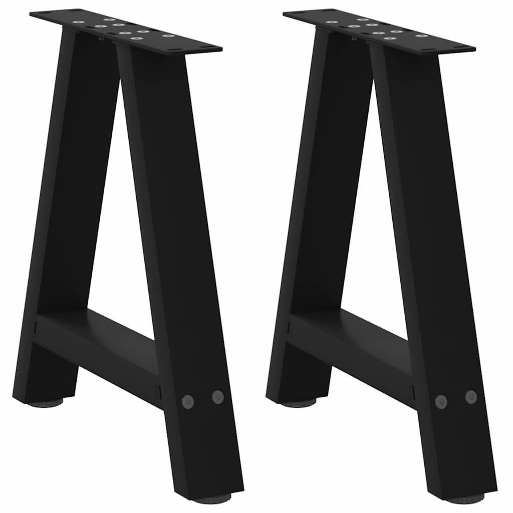 vidaXL Coffee Table Legs A-Shaped 2 pcs Black 38x(42-43) cm Steel