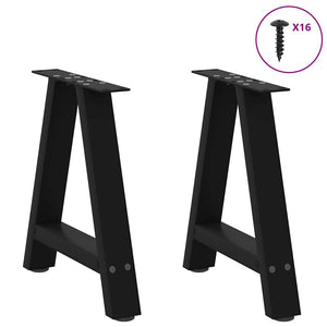 vidaXL Coffee Table Legs A-Shaped 2 pcs Black 38x(42-43) cm Steel