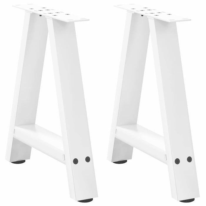 vidaXL Coffee Table Legs A-Shaped 2 pcs White 38x(42-43) cm Steel