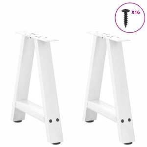 vidaXL Coffee Table Legs A-Shaped 2 pcs White 38x(42-43) cm Steel