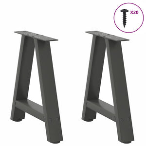 vidaXL Coffee Table Legs A-Shaped 2 pcs Anthracite 50x(42-43) cm Steel