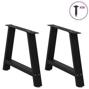 vidaXL Coffee Table Legs A-Shaped 2 pcs Black 60x(42-43) cm Steel