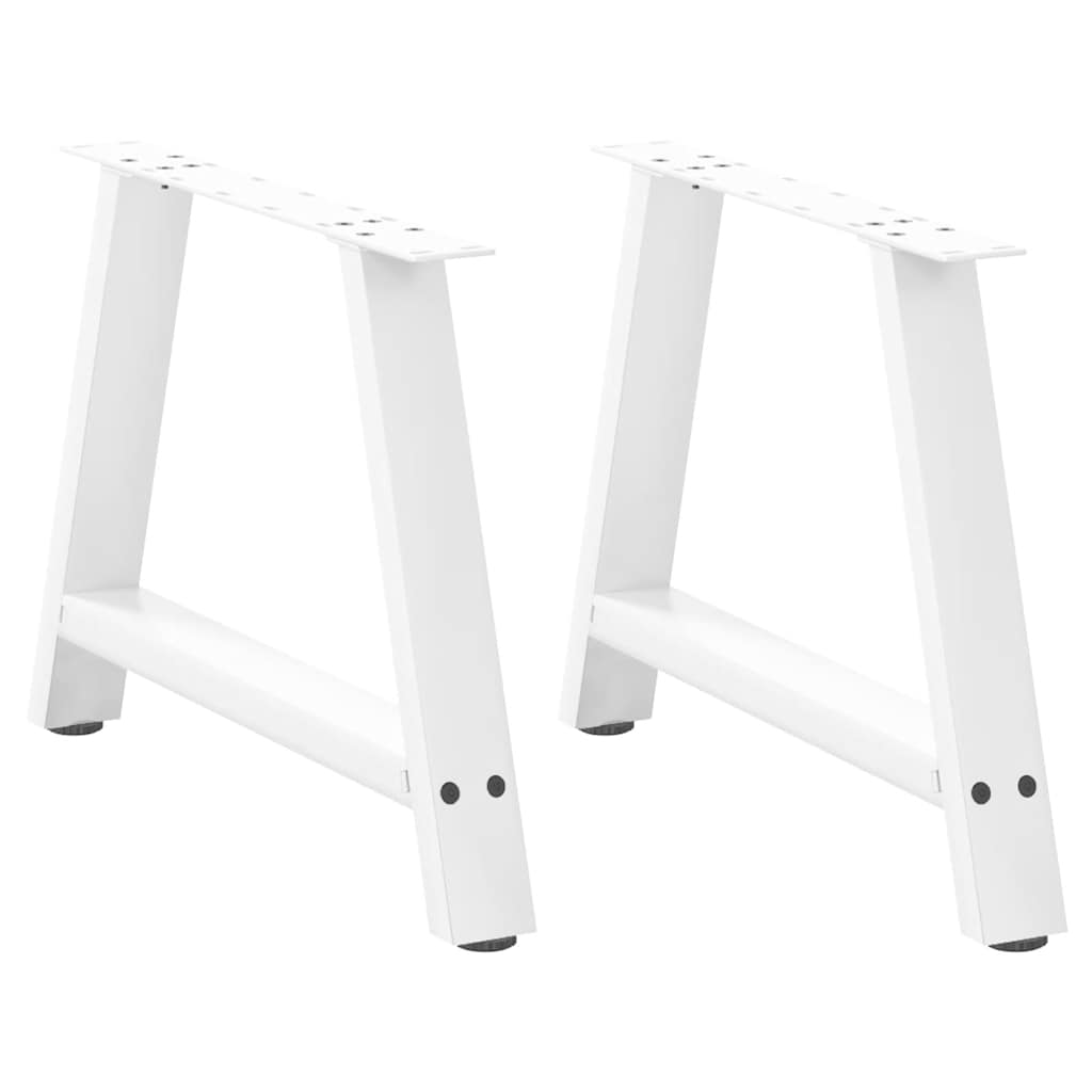 vidaXL Coffee Table Legs A-Shaped 2 pcs White 60x(42-43) cm Steel