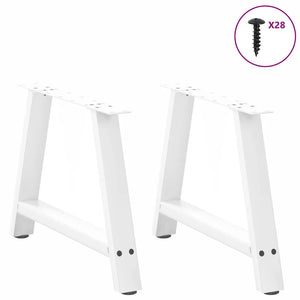 vidaXL Coffee Table Legs A-Shaped 2 pcs White 60x(42-43) cm Steel