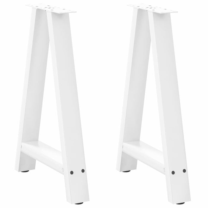 vidaXL Coffee Table Legs A-Shaped 2 pcs White 50x(72-73) cm Steel