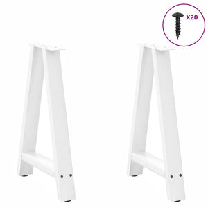 vidaXL Coffee Table Legs A-Shaped 2 pcs White 50x(72-73) cm Steel