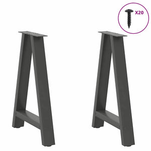 vidaXL Coffee Table Legs A-Shaped 2 pcs Anthracite 50x(72-73) cm Steel