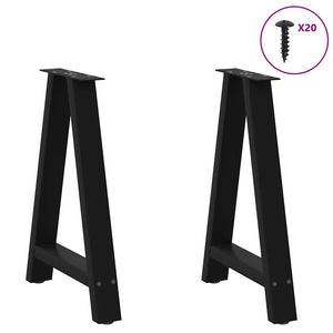 vidaXL Coffee Table Legs A-Shaped 2 pcs Black 60x(72-73) cm Steel