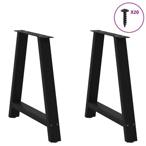 vidaXL Coffee Table Legs A-Shaped 2 pcs Black 70x(72-73) cm Steel