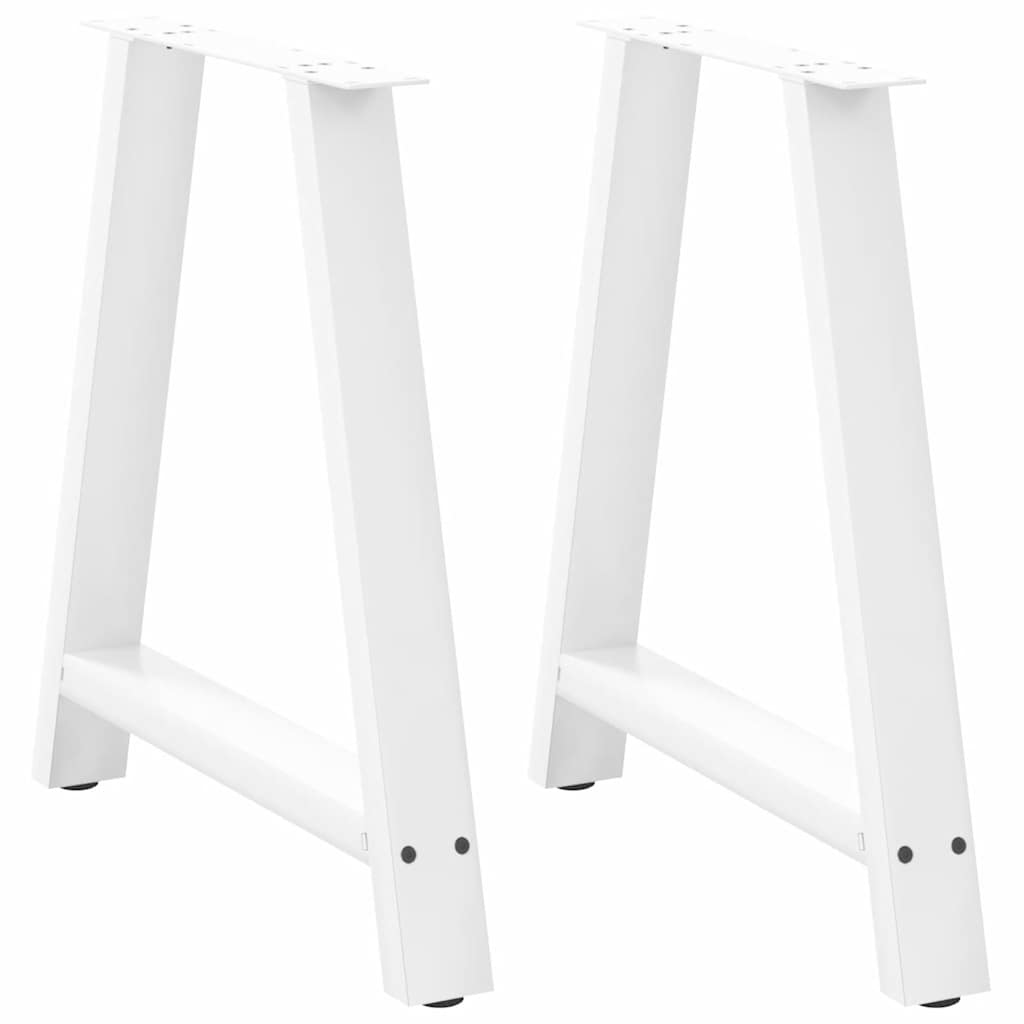 vidaXL Coffee Table Legs A-Shaped 2 pcs White 70x(72-73) cm Steel