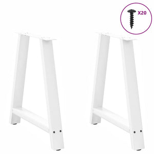 vidaXL Coffee Table Legs A-Shaped 2 pcs White 70x(72-73) cm Steel