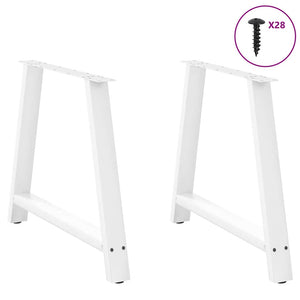 vidaXL Coffee Table Legs A-Shaped 2 pcs White 100x(72-73) cm Steel