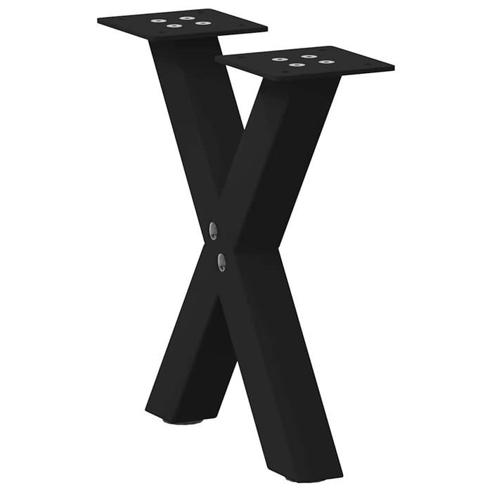 vidaXL Coffee Table Legs X-Shaped 2 pcs Black 30x(30-31) cm Steel