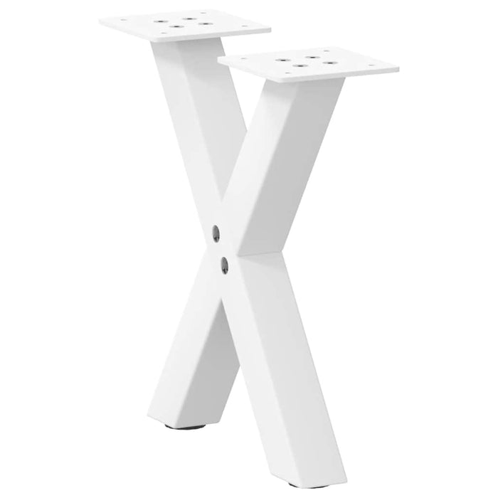 vidaXL Coffee Table Legs X-Shaped 2 pcs White 30x(30-31) cm Steel