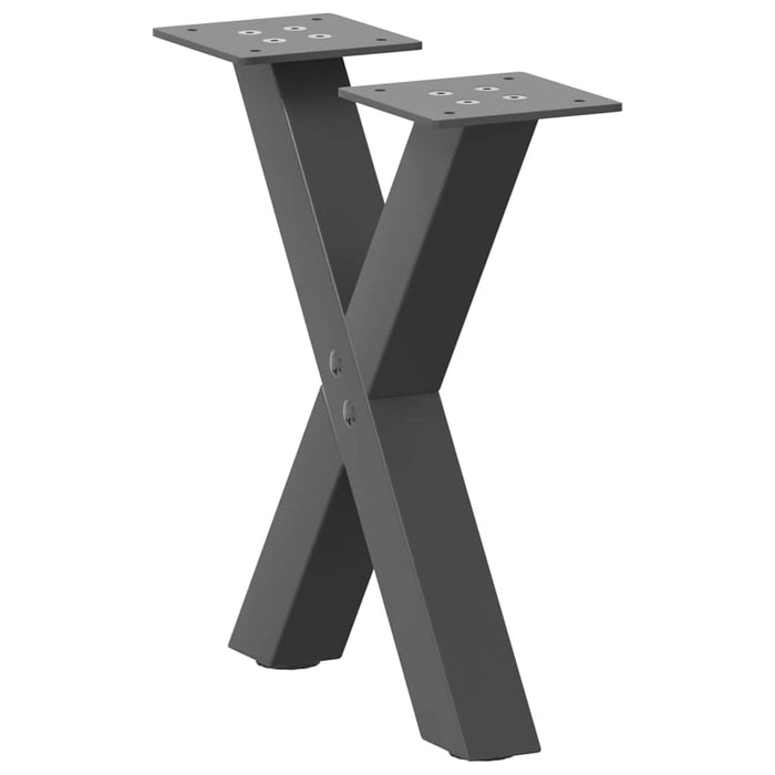 vidaXL Coffee Table Legs X-Shaped 2 pcs Anthracite 30x(30-31) cm Steel