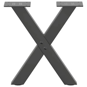 vidaXL Coffee Table Legs X-Shaped 2 pcs Anthracite 30x(30-31) cm Steel