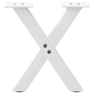 vidaXL Coffee Table Legs X-Shaped 2 pcs White 40x(30-31) cm Steel