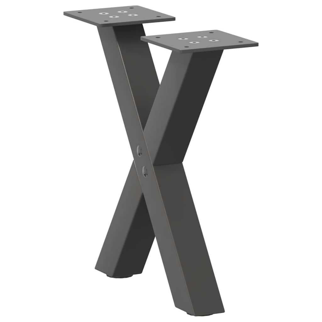 vidaXL Coffee Table Legs X-Shaped 2 pcs Anthracite 40x(30-31) cm Steel