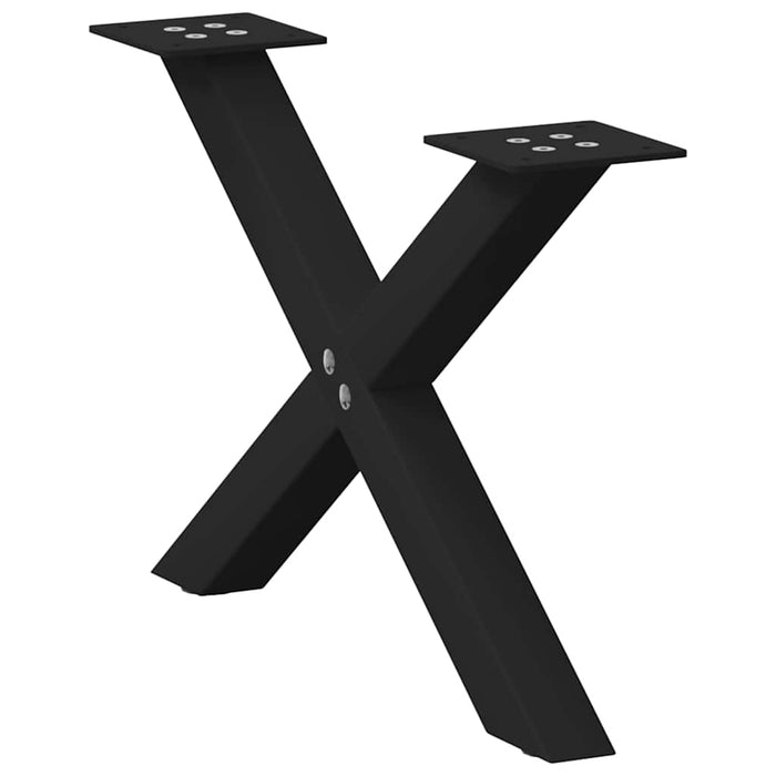 vidaXL Coffee Table Legs X-Shaped 2 pcs Black 50x(30-31) cm Steel