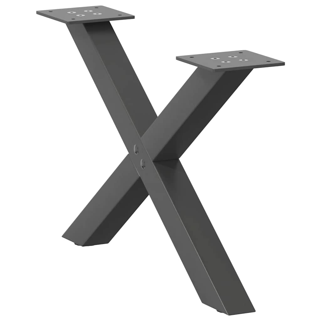 vidaXL Coffee Table Legs X-Shaped 2 pcs Anthracite 60x(30-31) cm Steel