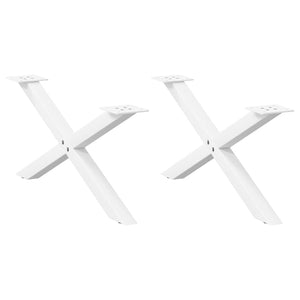 vidaXL Coffee Table Legs X-Shaped 2 pcs White 70x(30-31) cm Steel