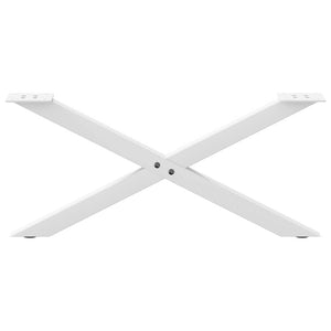 vidaXL Coffee Table Legs X-Shaped 2 pcs White 70x(30-31) cm Steel