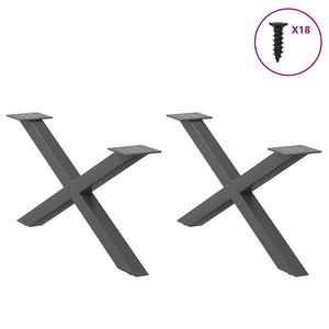 vidaXL Coffee Table Legs X-Shaped 2 pcs Anthracite 70x(30-31) cm Steel