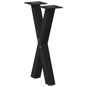 vidaXL Coffee Table Legs X-Shaped 2 pcs Black 28x(42-43) cm Steel