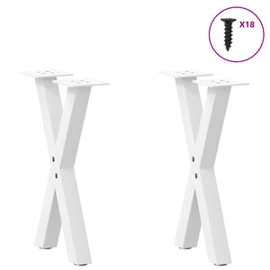 vidaXL Coffee Table Legs X-Shaped 2 pcs White 28x(42-43) cm Steel