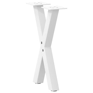 vidaXL Coffee Table Legs X-Shaped 2 pcs White 28x(42-43) cm Steel