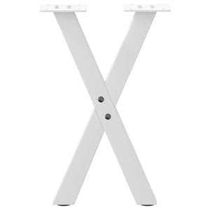 vidaXL Coffee Table Legs X-Shaped 2 pcs White 28x(42-43) cm Steel