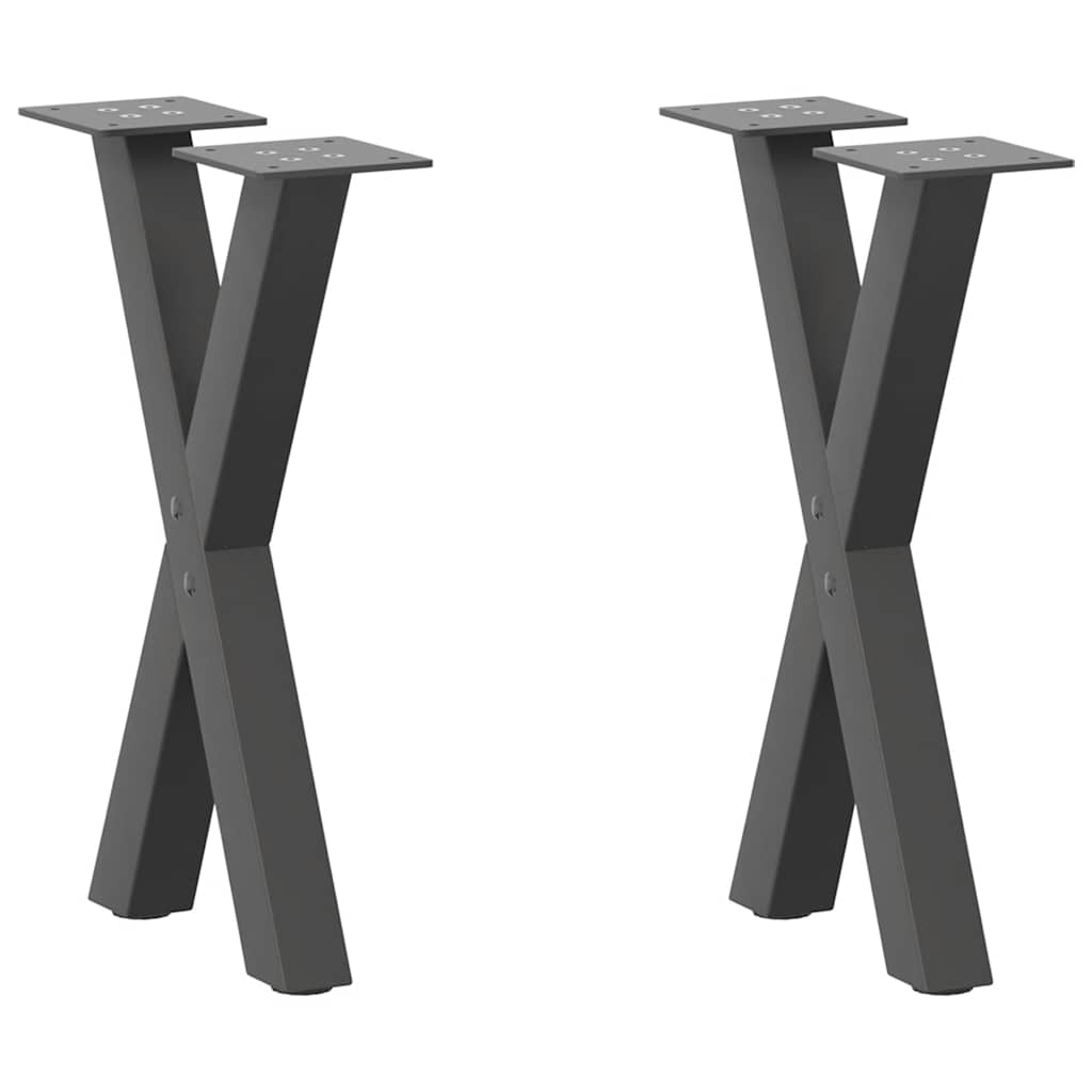 vidaXL Coffee Table Legs X-Shaped 2 pcs Anthracite 28x(42-43) cm Steel