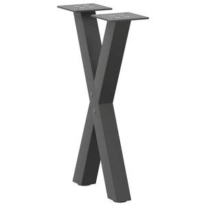 vidaXL Coffee Table Legs X-Shaped 2 pcs Anthracite 28x(42-43) cm Steel