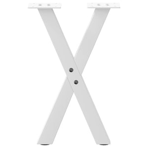 vidaXL Coffee Table Legs X-Shaped 2 pcs White 38x(42-43) cm Steel