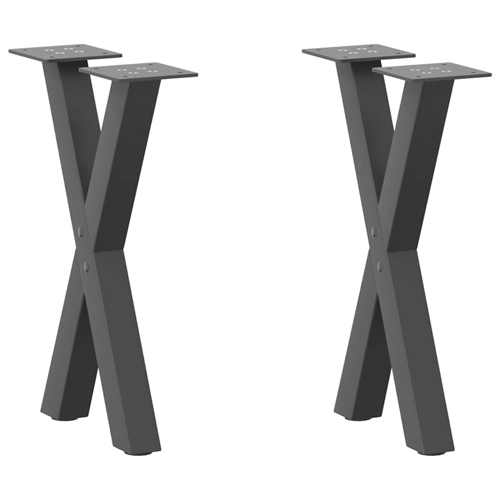 vidaXL Coffee Table Legs X-Shaped 2 pcs Anthracite 38x(42-43) cm Steel