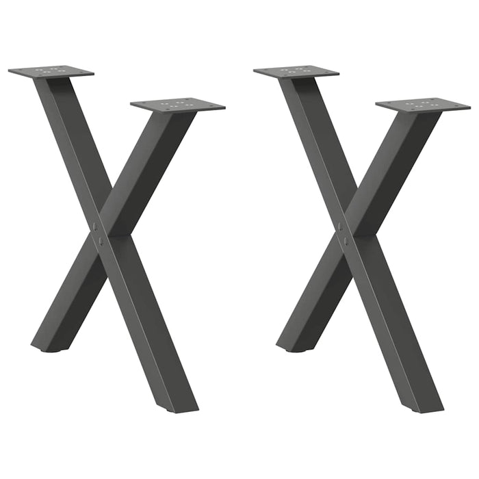 vidaXL Coffee Table Legs X-Shaped 2 pcs Anthracite 50x(42-43) cm Steel