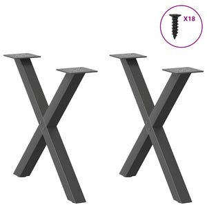 vidaXL Coffee Table Legs X-Shaped 2 pcs Anthracite 50x(42-43) cm Steel