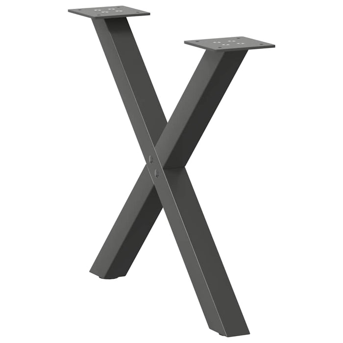 vidaXL Coffee Table Legs X-Shaped 2 pcs Anthracite 60x(42-43) cm Steel