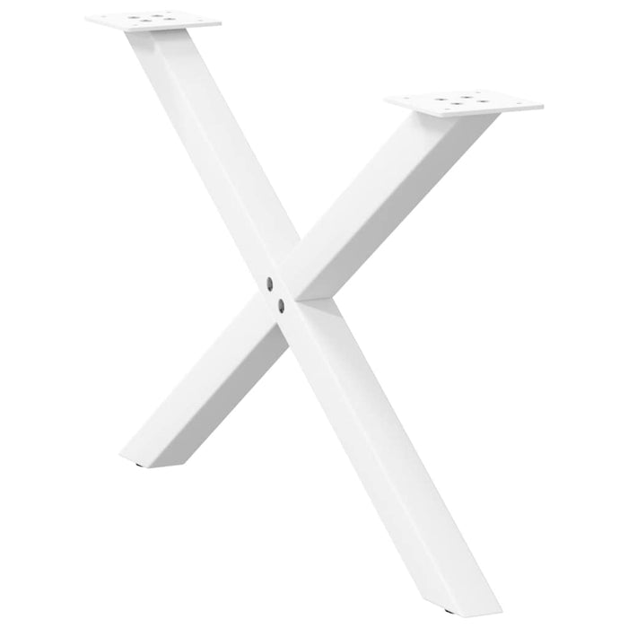 vidaXL Coffee Table Legs X-Shaped 2 pcs White 70x(42-43) cm Steel