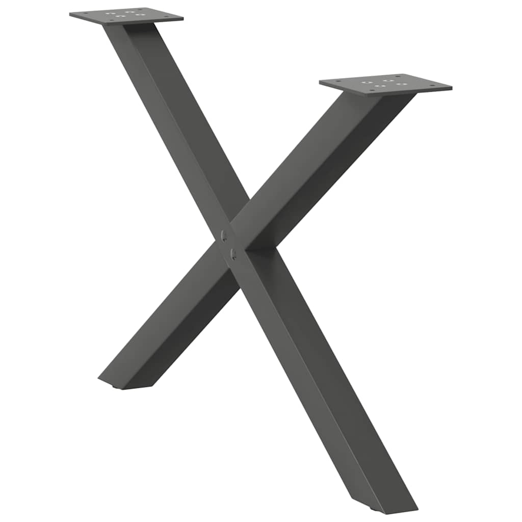 vidaXL Coffee Table Legs X-Shaped 2 pcs Anthracite 70x(42-43) cm Steel