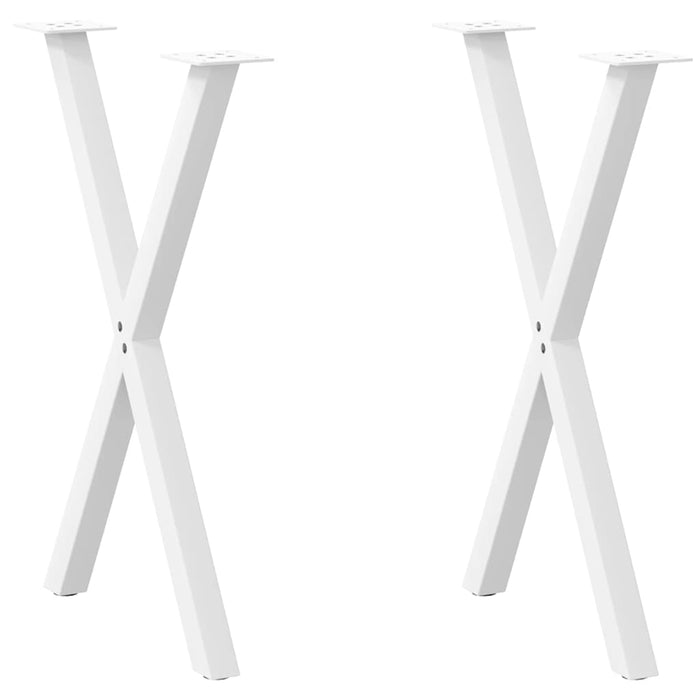 vidaXL Dining Table Legs X-Shaped 2 pcs White 50x(72-73) cm Steel