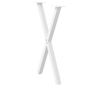 vidaXL Dining Table Legs X-Shaped 2 pcs White 50x(72-73) cm Steel